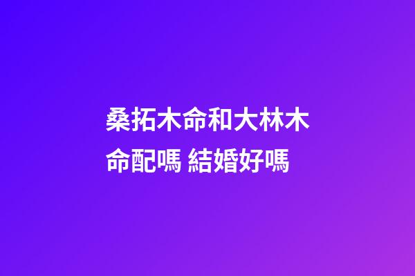 桑拓木命和大林木命配嗎 結婚好嗎